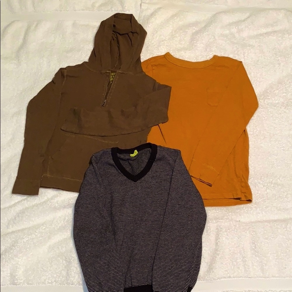 Boys 8-10 Crewcuts Assorted-Long Sleeve Bundle. Includes: Tee, Hoodie & Sweater